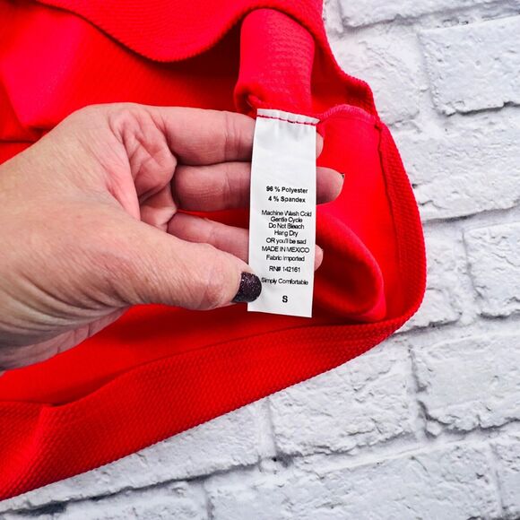 LulaRoe Amedia Dress Women Small Pink Blue Colorblock Short Sleeve Fit & Flare - Picture 8 of 12